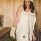 Cotton women's sauna apron ,,Cream"